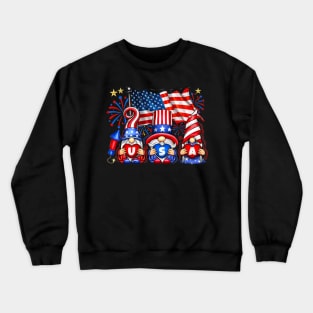 4th Of July Patriotic Gnomes Sunglasses American Fireworks Crewneck Sweatshirt